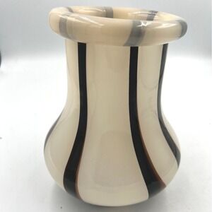 Ferm Living Riban Vase Cream Ribbon Stripe Scandinavian Danish Glass Decor